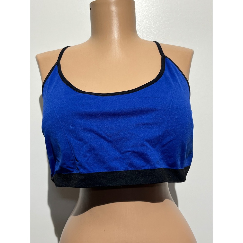 Everlast Sport Womens XXL Blue Seamless Racerback Spaghetti Strap Sports Bra
